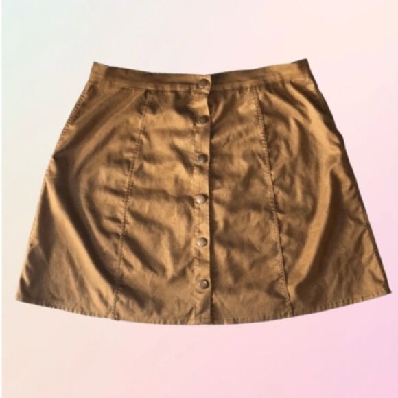 Boutique, Camel Tan, Faux Suede, Mini Skirt - Picture 14 of 14
